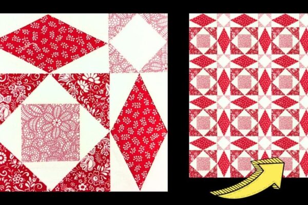 Finished Quick & Easy Storm Sea Quilt Block, a completed DIY project