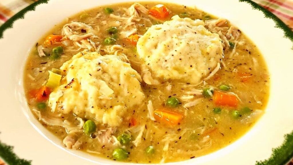 Easy Stovetop Chicken & Dumplings, homemade and freshly served