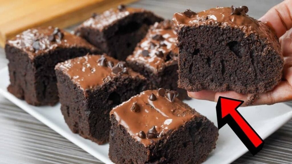 Easy Stovetop Chocolate Brownie, homemade and freshly served