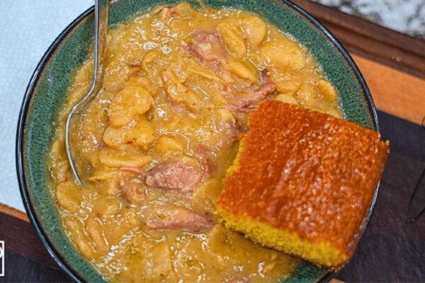 Grandma’s Slow-Cooked Lima Beans, homemade and freshly served
