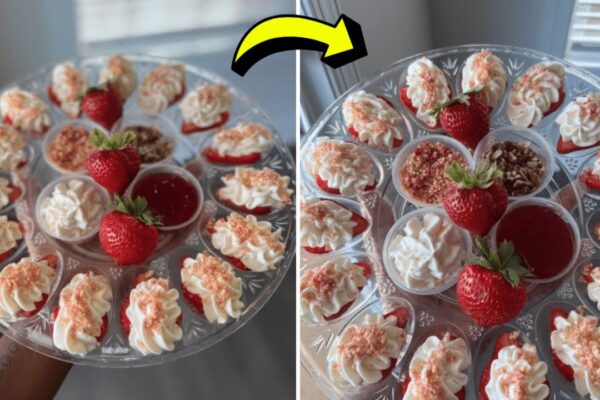 Easy Strawberry Cheesecake Deviled Eggs, homemade and freshly served