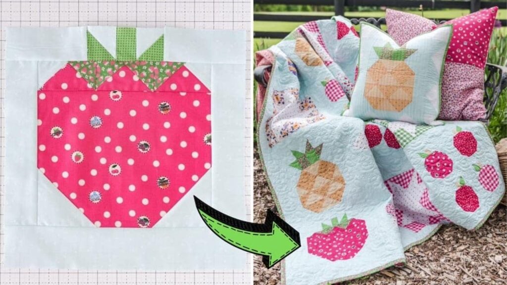 How To Sew A Strawberry Quilt Block, homemade and freshly served