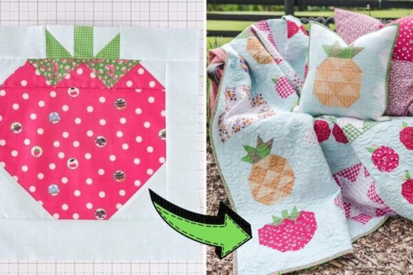 How To Sew A Strawberry Quilt Block, homemade and freshly served
