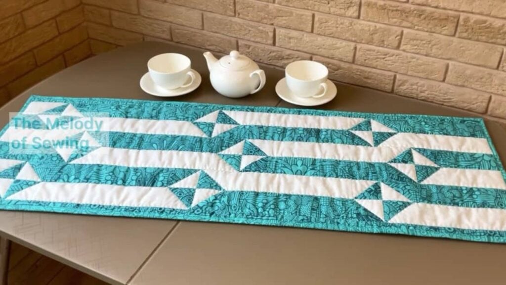 Finished Easy Strips Quilted Table Runner, a completed DIY project
