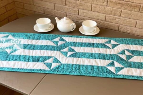 Finished Easy Strips Quilted Table Runner, a completed DIY project