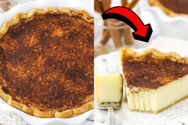 Easy Sugar Cream Pie, homemade and freshly served