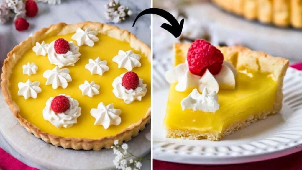 Easy-to-Make Fresh Lemon Tart, homemade and freshly served