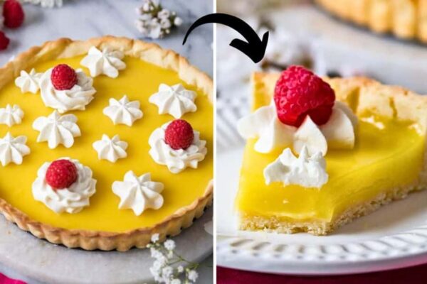 Easy-to-Make Fresh Lemon Tart, homemade and freshly served