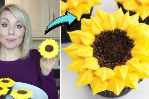 Finished Easy Sunflower Piping Technique, a completed DIY project