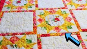 Finished Granny’s Pretty Sunflower Quilt, a completed DIY project