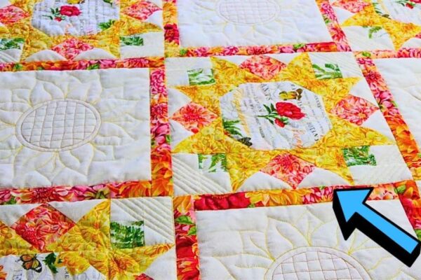 Finished Granny’s Pretty Sunflower Quilt, a completed DIY project