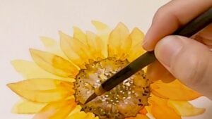 Finished Easy Sunflower Watercolor Painting for Beginners, a completed DIY project