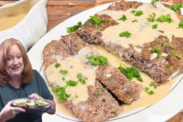 Easy-to-Make Swedish Meatball Meatloaf, homemade and freshly served