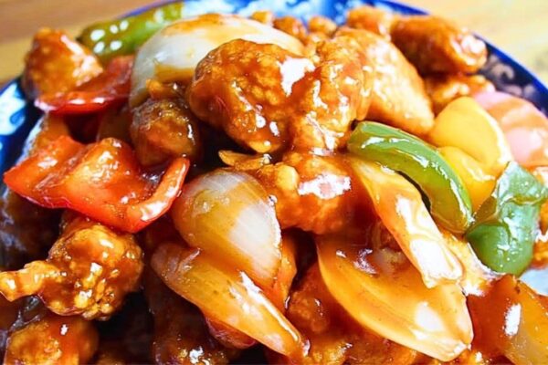 Easy Sweet and Sour Chicken Bites, homemade and freshly served