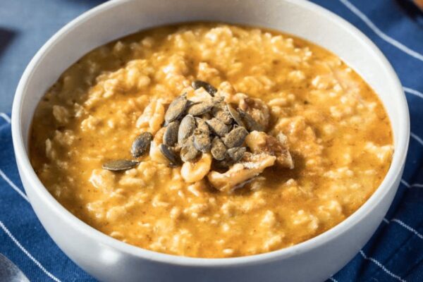 Creamy Sweet Potato Oatmeal, homemade and freshly served