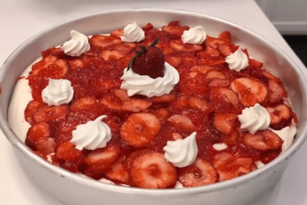 Grandma’s Southern Sweet Strawberry Pizza, homemade and freshly served