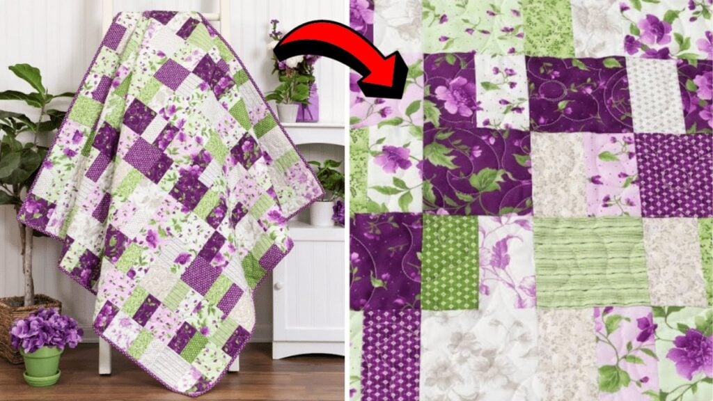 Finished Easy Ten-Square Scramble Quilt Block, a completed DIY project