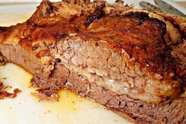 Easy Texas-Style Oven Brisket, homemade and freshly served