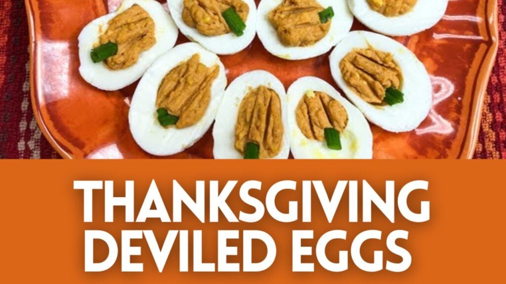 Easy Thanksgiving Deviled Eggs, homemade and freshly served