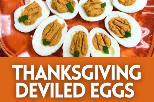Easy Thanksgiving Deviled Eggs, homemade and freshly served