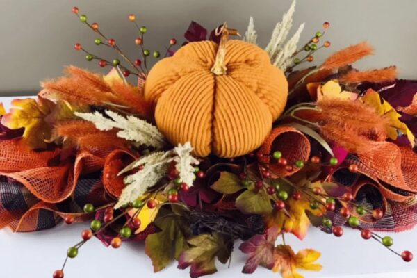 DIY Thanksgiving Yardstick Centerpiece, homemade and freshly served