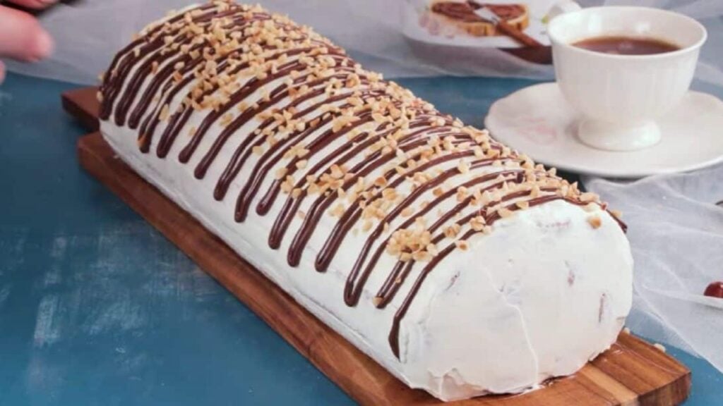 Easy-to-Make Tiramisu Log Cake, homemade and freshly served