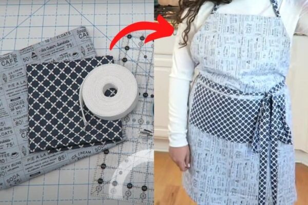 Finished Easy to Make Apron, a completed DIY project