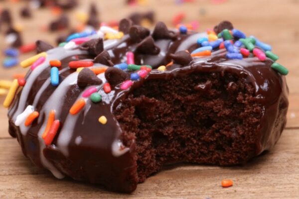 Easy Baked Chocolate Donuts, homemade and freshly served