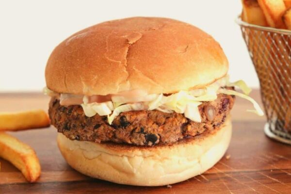 Healthy & Delicious 30-Minute Bean Burger, homemade and freshly served