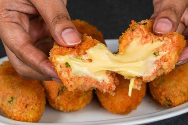 Easy To Make Cheesy Potato Balls, homemade and freshly served