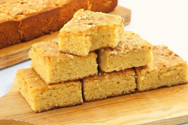 Buttery & Chewy Caramel Bars, homemade and freshly served