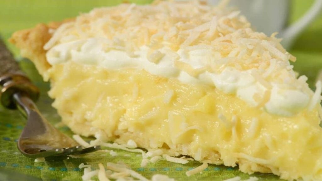 Easy Coconut Cream Pie, homemade and freshly served