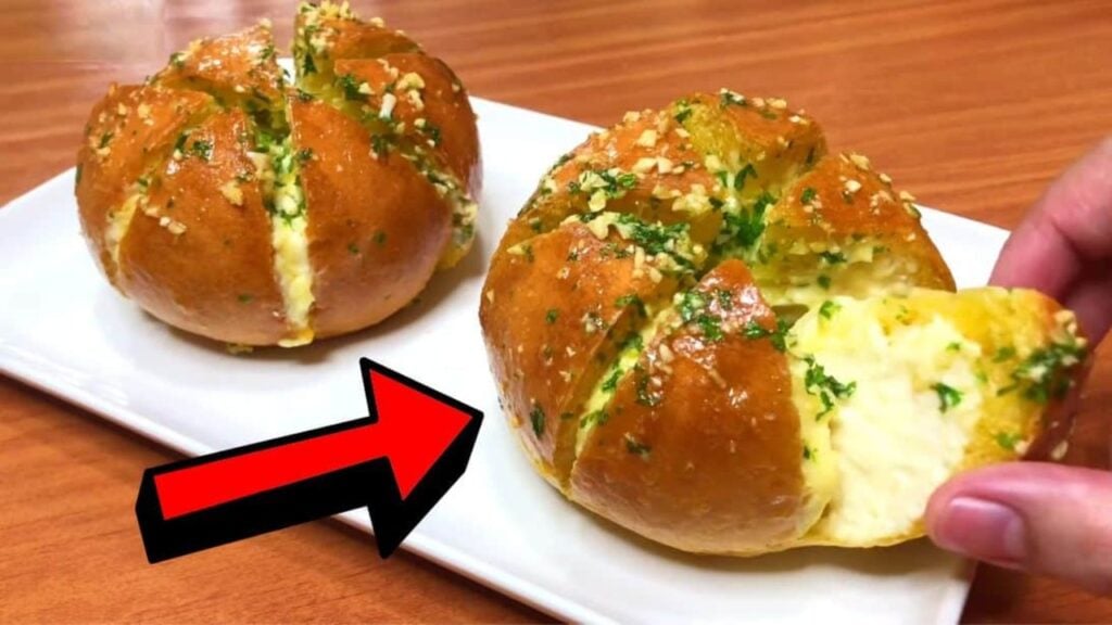 Easy Cream Cheese Garlic Bread, homemade and freshly served