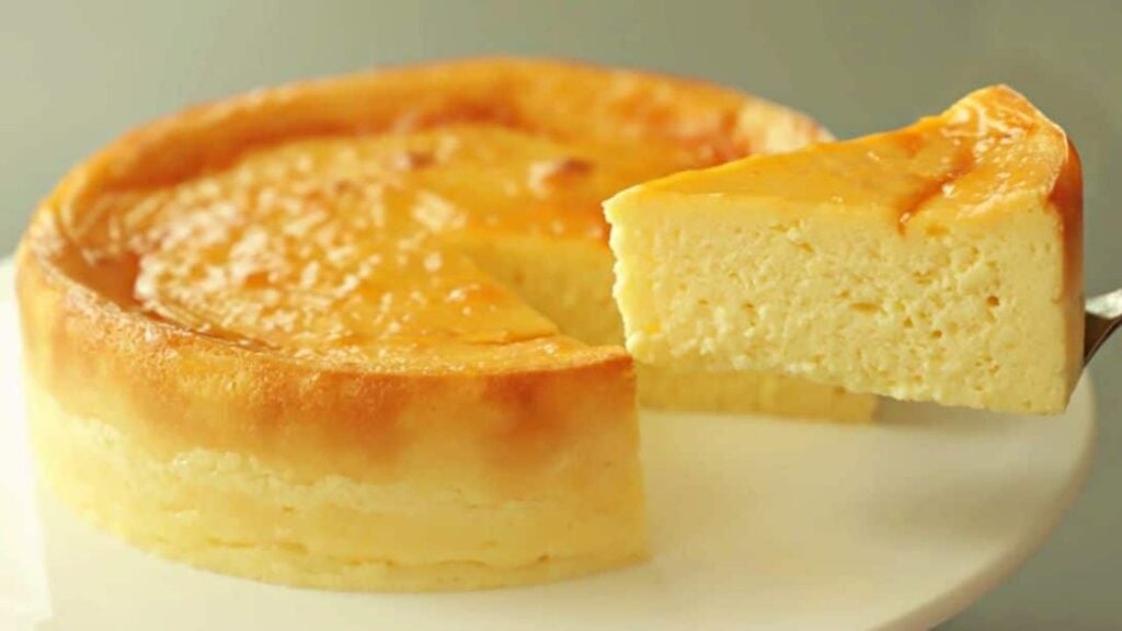 Easy-To-Make Custard Soufflé Cheesecake, homemade and freshly served