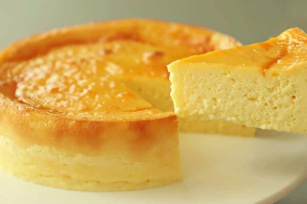 Easy-To-Make Custard Soufflé Cheesecake, homemade and freshly served
