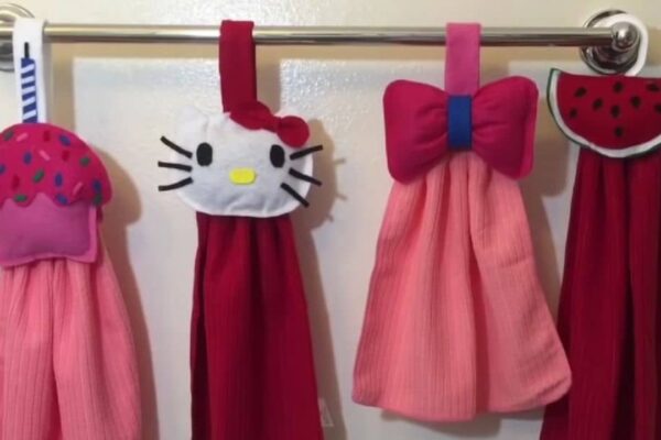 Finished Easy To Make Cute DIY Kitchen Hand Towel, a completed DIY project