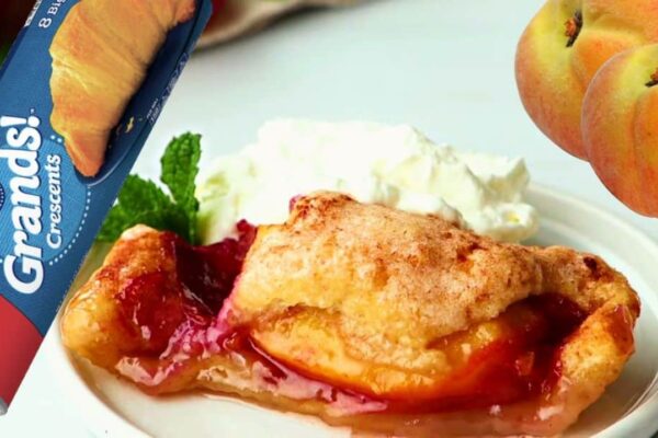 Easy To Make Fresh Peach Dumplings, homemade and freshly served