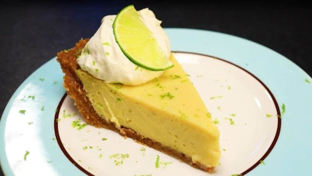 Easy To Make Key Lime Pie With Graham Cracker Crust, homemade and freshly served