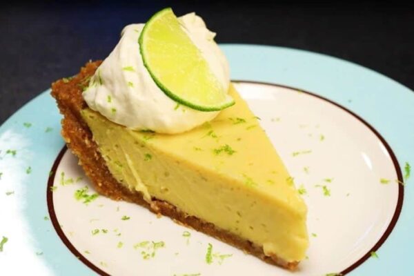 Easy To Make Key Lime Pie With Graham Cracker Crust, homemade and freshly served