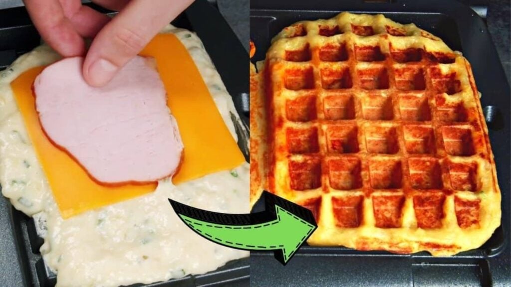 Easy To Make Loaded Potato Waffles, homemade and freshly served