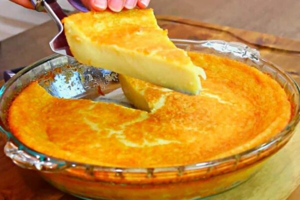 Easy To Make No-Crust Custard Pie, homemade and freshly served