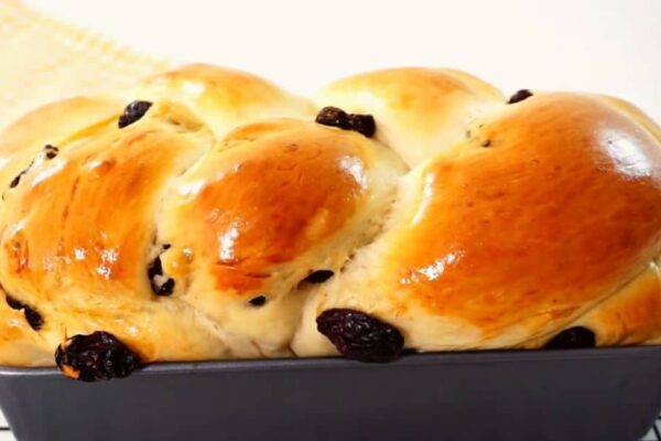 Soft And Fluffy Raisin Bread, homemade and freshly served