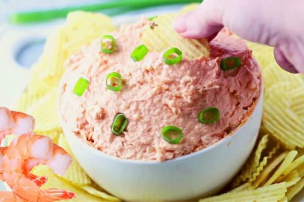 Easy-To-Make Retro Shrimp Dip, homemade and freshly served