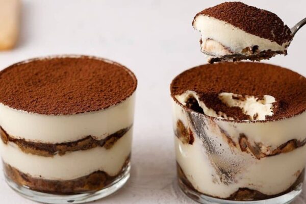 10-Minute Eggless Tiramisu In A Cup For Two, homemade and freshly served