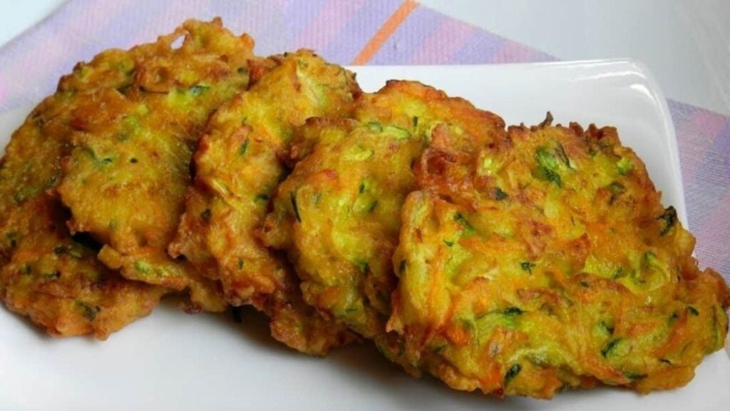 Easy To Make Zucchini Carrot Fritters, homemade and freshly served