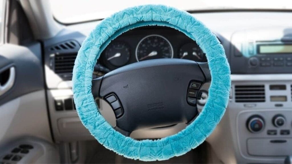 Finished Easy To Sew Steering Wheel Cover, a completed DIY project