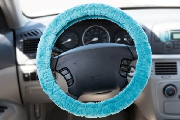 Finished Easy To Sew Steering Wheel Cover, a completed DIY project