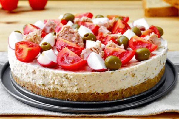 Easy Tuna & Olive Cheesecake, homemade and freshly served