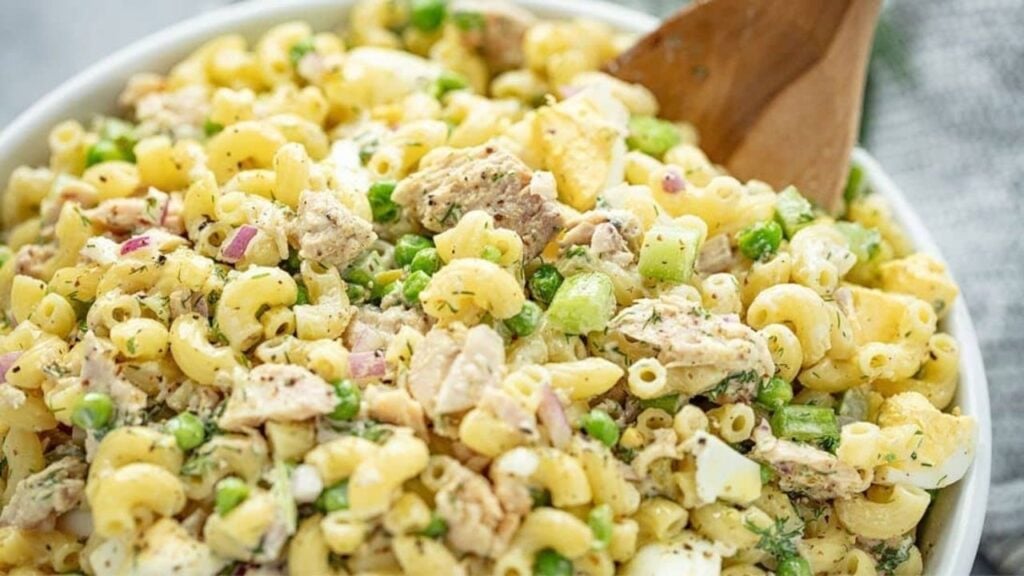 Award-Winning Tuna Macaroni Salad, homemade and freshly served