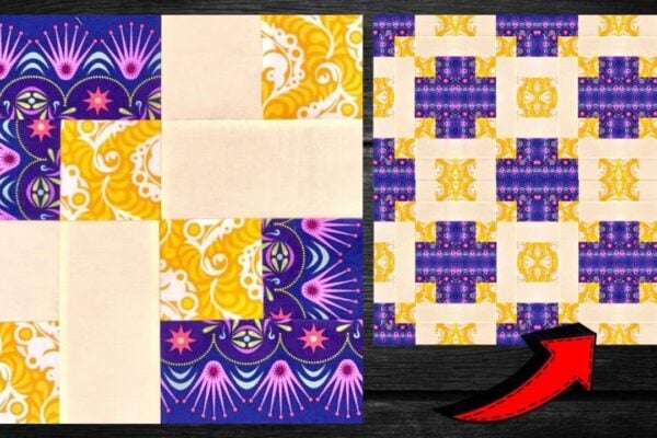 Finished Beginner-Friendly Turtle Quilt Block, a completed DIY project